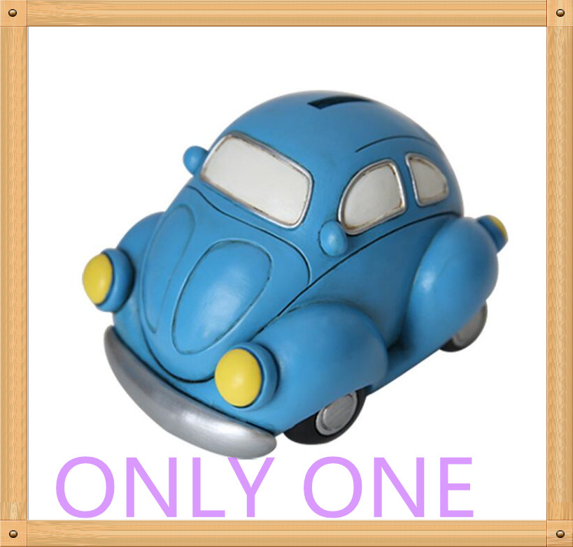 Blue color car shape money bank for boys